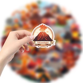 100Pck Volcano Stickers, Volcano Party Supplies Volcano Dinosaur Birthday Party Favors Decorations Luau Hawaiian Party Supplies Volcano Toys for Water Bottles Laptop Phone