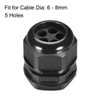 uxcell M32 Cable Gland 5 Holes Waterproof IP68 Nylon Joint