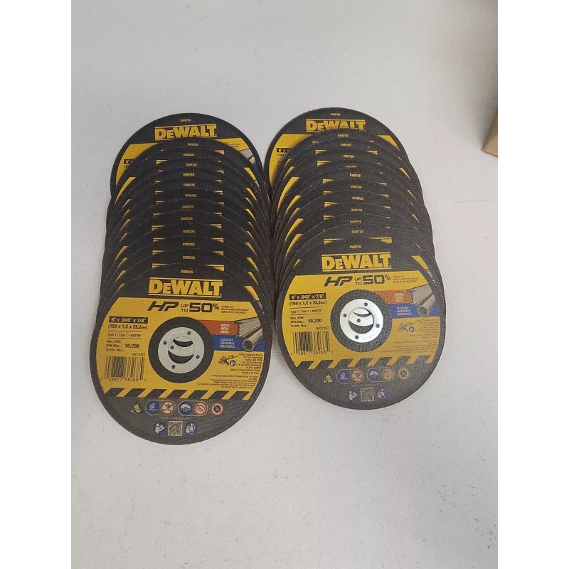 DEWALT DW 8725 6" THIN HP METAL CUTTING WHEEL 100