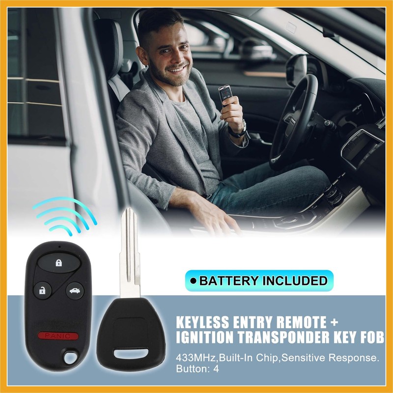 Partuto 433MHz A269ZUA101 Keyless Entry Remote Ignition Transponder Key Fob
