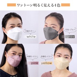 NISYO Color Mask, Genuine, High Grade, 3D Mask, Diamond Shape, 4-Layer Filter, JIS Standard, Certified by Japan Kaken Certified, Membership of the National Mask Industry Association, Extra Thick Rubber Prevents Ear Pain, Individually Packaged (30 Pieces,
