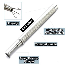5 Prong Diamond Tweezers Gem Pick-Up Holder Tool, Catcher Grabber Jewelry Making Tool by G.S Online Store