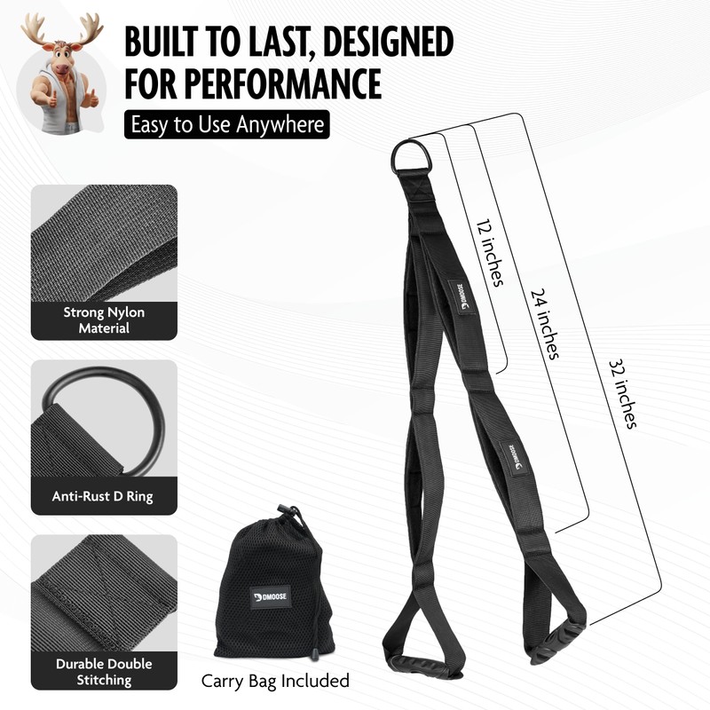 DMoose Fitness Tricep Rope Cable Attachment - Multi-Grip Gym Rope