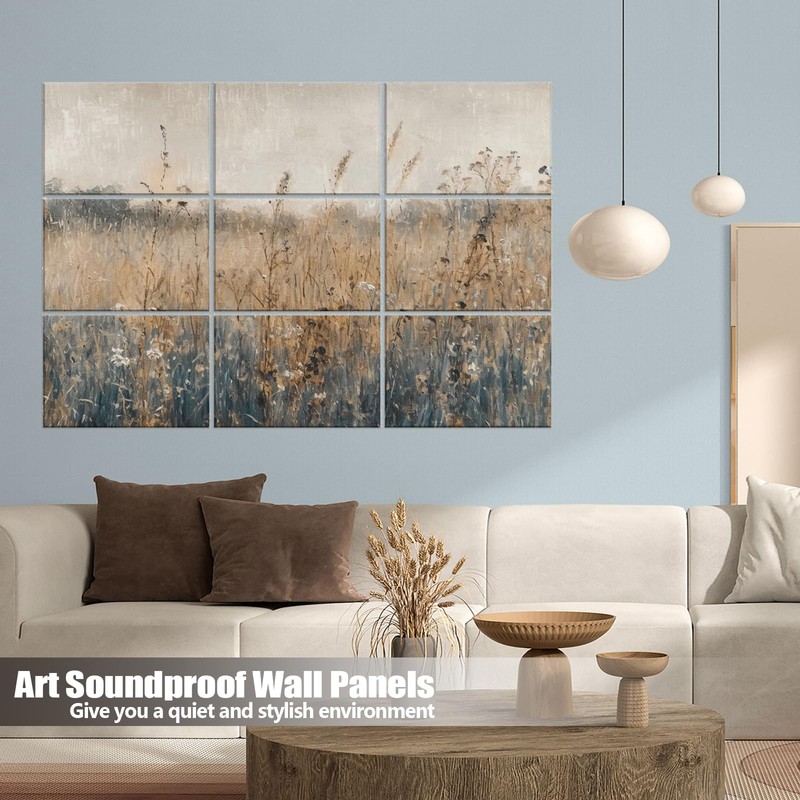 ENSEPST 9 Pack Wall Art Acoustic Panels,48" X 36"Sound Absorbing