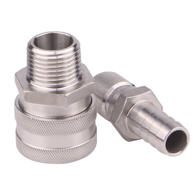 DERNORD 1/2 Inch Stainless Steel Quick Disconnect Set - Beer