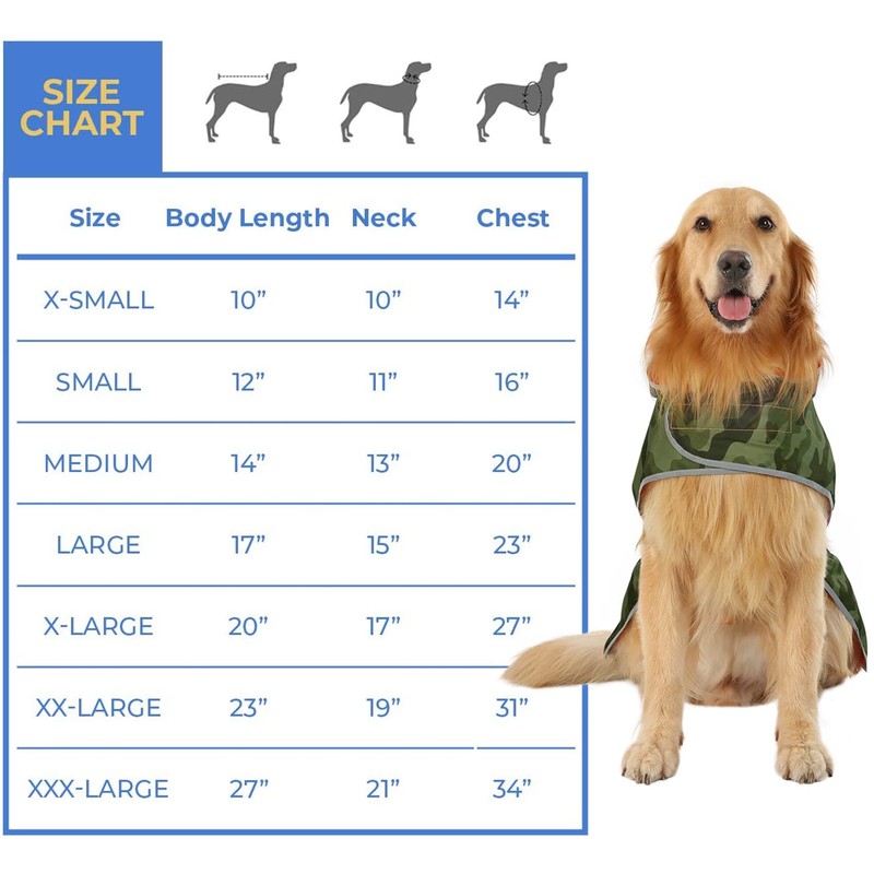 HDE Reversible Dog Raincoat Hooded Slicker Poncho Rain Coat Jacket