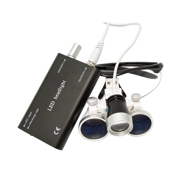 3.5X420mm Black Loupe with 3W LED Headlight Headlamp for Surgical
