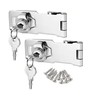 Litensh Hasp Lock Padlock Gate Latch Door Bolt Lock with