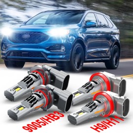 CHUSYYRAY For Ford Edge 2015-2020 4X 9005+H11 Front Accessories Li