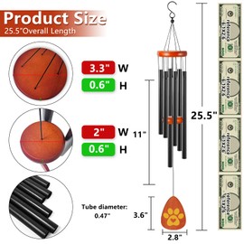 Pet Memorial Gifts, 25" Pet Memorial Wind Chimes, Loss of Dog Sympathy Gift, Pet Remembrance Gift