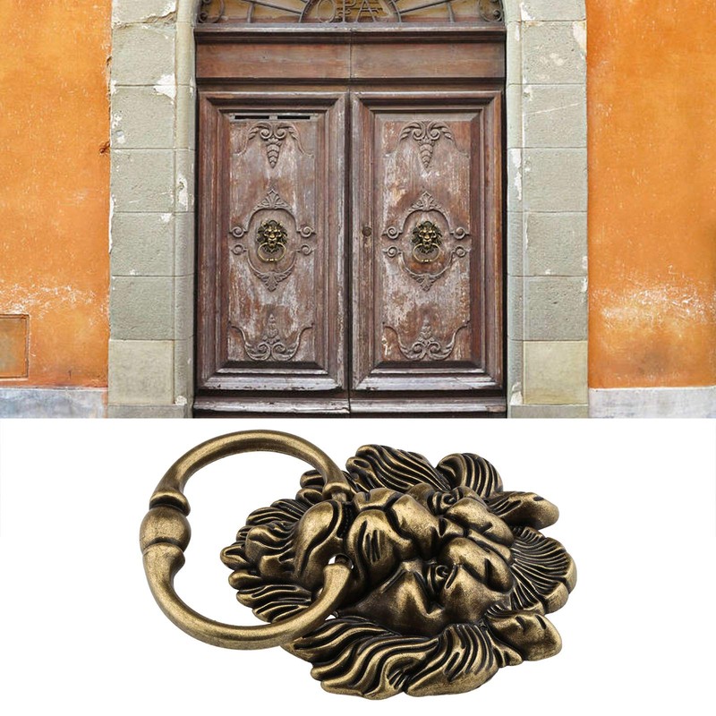 Be In Your Mind Door Knocker 6.2" Tiger Head Antique