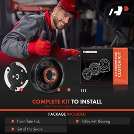 A-Premium Air Conditioner AC Compressor Clutch Kit Compatible with Volkswagen Jetta, Passat, Golf, Tiguan, Beetle, CC, Eos, GTI, Golf City, Golf R, Passat CC & A3, TT, A3 Quattro, TT Quattro