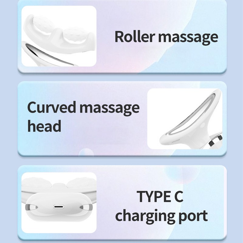 Firming Wrinkle Removal Massger for Neck Face Color LED Heating
