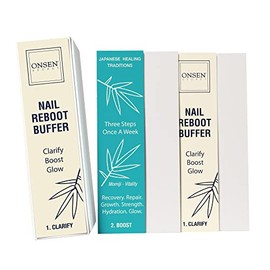 Onsen Secret Professional Nail Buffer, Ultimate Shine Nail Buffing Block w/ 3 Way Buffing Methods (Buffer + Replacements)