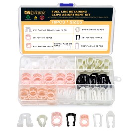 Siptenk 76 PCS Fuel Line Retaining Clips, 3/8" 5/16" OD Fuel Line Repair Kit Retainer Clips for Ford GM & Chrysler 7 Types Nylon Clips Assortment Kit