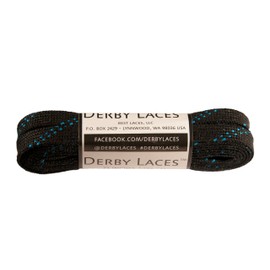 Derby Laces Black 72 Inch Waxed Skate Lace for Roller Derby, Hockey and Ice Skates, and Boots