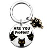 Funny Cat Lover Gifts for Women Men Unique Keychain for