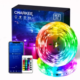 65.6 ft Bluetooth LED Strip Lights, Sync Music Color Changing LED Lighting Strips, SMD5050 Flexible LED Tape Light with APP/Remote Control, Bluetooth LED Strips Light for Bedroom, Indoor, DIY