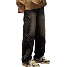 DINGJIUYAN Womens Jeans Y2k Jeans Star Jeans High Waisted Cargo Pants Women Star Pants Cute Jeans for Women