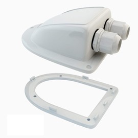 Haoguo ABS Solar Double Cable Entry Gland for All Cable Types 2mm² to 6mm² for Solar Project on RV Camper Van Travel Trailer Boat Cabin-White