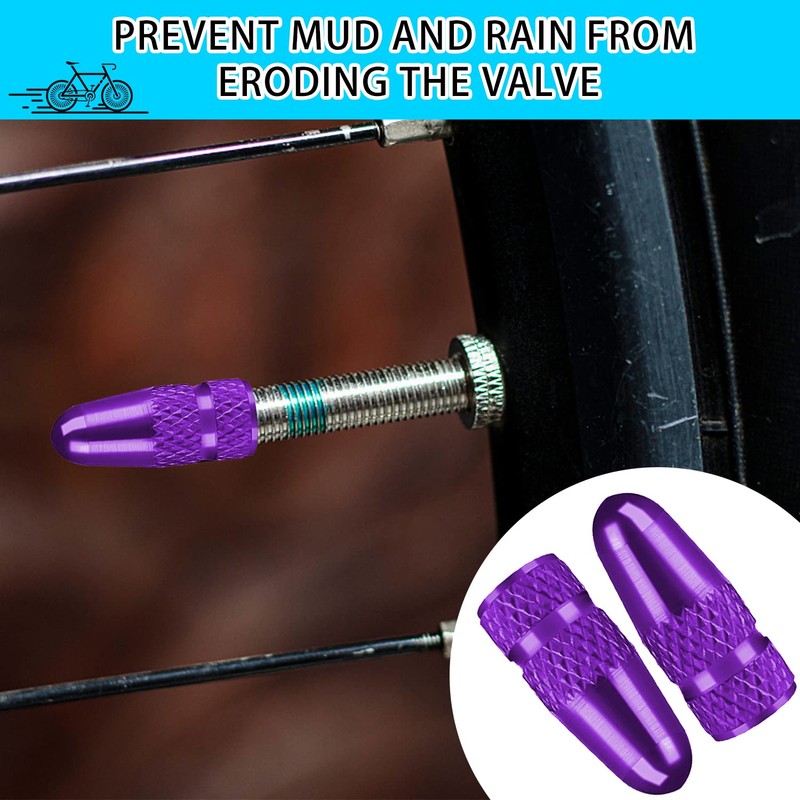 BOROLA Presta Valve Caps 4 Pack Anodized Aluminum Alloy Bicycle