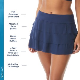 BEACH HOUSE Cadence - Falda de natación para Mujer, Admiral 511, 4