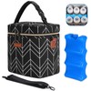 Mancro Breastmilk Cooler Bag, Insulated with Ice Pack, Fits 6