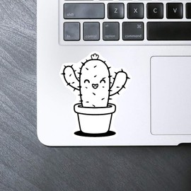Medium 100mm 'Happy Cactus' Permanent Sticker Decal for Cars/Windows/Bins/Walls etc (DW00110001)