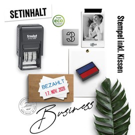 Trodat Printy Date Stamp with Text Self-Inking Blue and Red