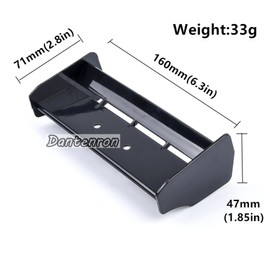 Dantenron 1/10 RC Car Force Rear Spoiler High Down Force Body Wing Tail Compatible with 1:10 Scale RC Off Road Short Course Truck Buggy Racing Car (Red)