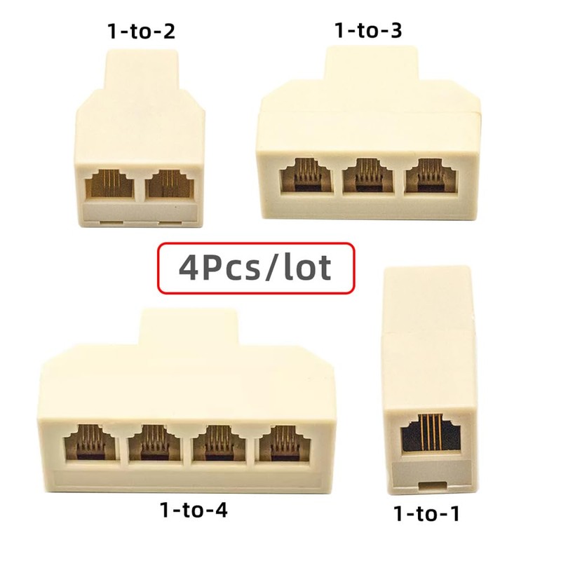 xiwai RJ11 Telephone Line Splitter 1 in 2 out 1