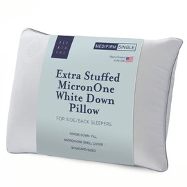 Ella Jayne MicronOne Single Standard Bed Pillow, White Down Fill, Medium for All Sleepers (20"x26"x5")