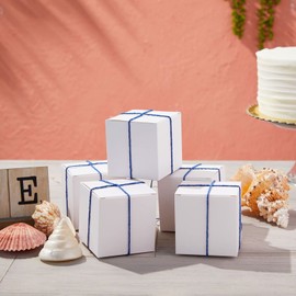 Juvale White Party Favor Boxes for Bridal Shower Gift, Holidays, Birthday (3x3x3 in, 100 Pack)