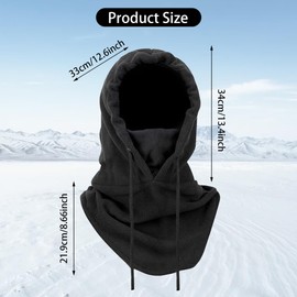 Palwin Balaclava, Balaclava, Winter Face Mask, Balaclava, Ski Mask, Windproof Ski Mask, Motorcycle Mask, Bicycle Mask for Cycling, Skiing, Winter, Warming for Skiing, Unisex, Women, Men, Black, /