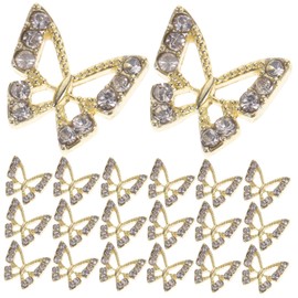 PACKOVE 20pcs Butterfly Nail Charms Rhinestones for Manicure Decoration Unique Nail Art Supplies for Women for Themed Parties and Special Occasions