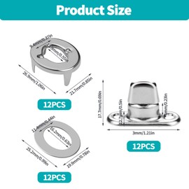 12 Sets Marine Grade Twist Lock Fasteners,Marine Nickel-Zinc Plated Rotating Button Fasteners for Boats, Sailboats, Rvs,with 24 Screws