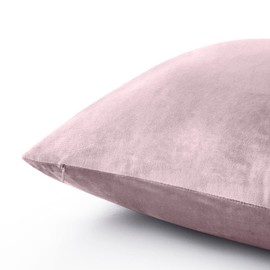 Oxford Homeware Velvet Cushion Covers 45 x 45 cm (Pack of 2) Square Throw Pillow Cases Decorative Pink Cushion Cover for Sofa Bedroom Living Room with Invisible Zipper (18 x 18 Inch)