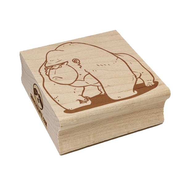 Suspicious Cartoon Gorilla Square Rubber Stamp for Stamping Crafting -