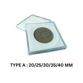 PCCB MINGT 20PCS Type A Square Coin Capsule with White Adjustable Inner Pad Coin Holder Acrylic Display Case For Coin Collection And Supplies