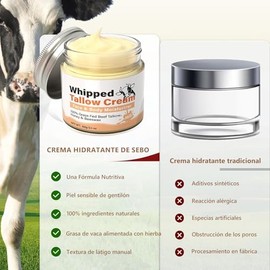 Crema de Cebo de Res con Balsamo de Miel: Sebo de Res Sebo de Res para La Cara - Crema Facial con Acabado de Pasto de Animales Alimentados con Pasto,C