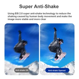 Camerina Camara Accion 4K, Cámara Montada en la Cabeza 30FPS WiFi Portátil Videocámara Cámara Web Lente Gran Angular de 120 ° Control de App Antivibración para Grabación de Video Vlog