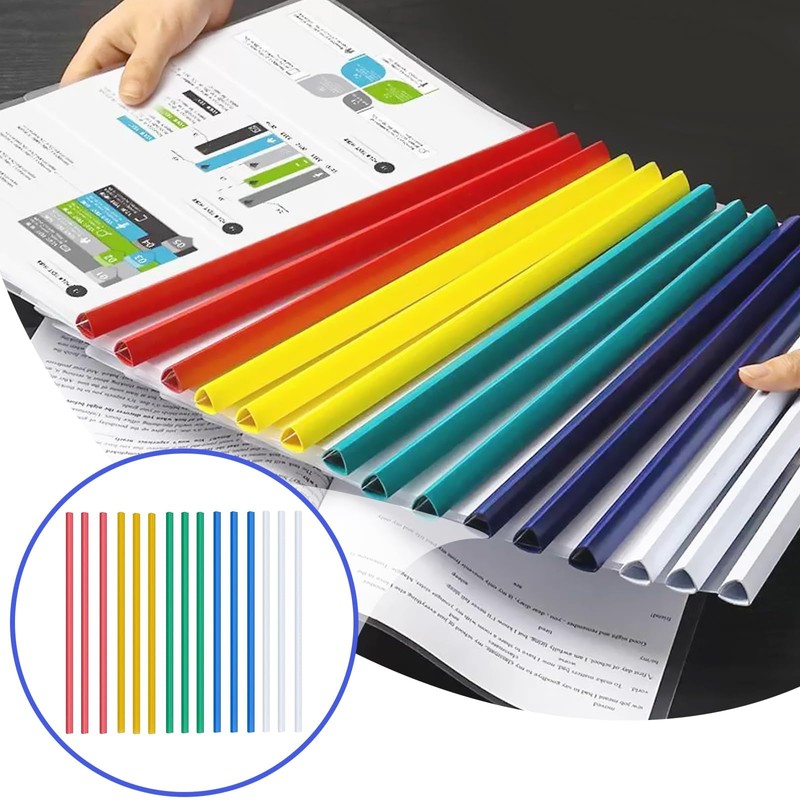 HARY 15PCS Slide Binders A4-1cm Plastic Spine Binding Bars for