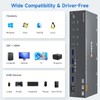 HDMI+2 Displayport KVM Switch 3 Monitors 4 Computers 8K@60Hz 4K@144Hz,4