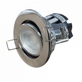 Leyton Lighting ELANXT-4K-CH ElanX Tilt Dimmable 8w LED Downlight, IP20, Chrome, Cool White