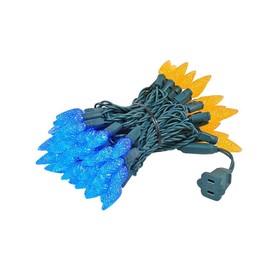 Novelty Lights 24FT 70 LED C6 LED Christmas String Lights, Outdoor Christmas Tree Commercial Grade LED String Lights, Permanent Christmas Lights Outdoor Tree Decorations Outdoor (Blue/Orange)