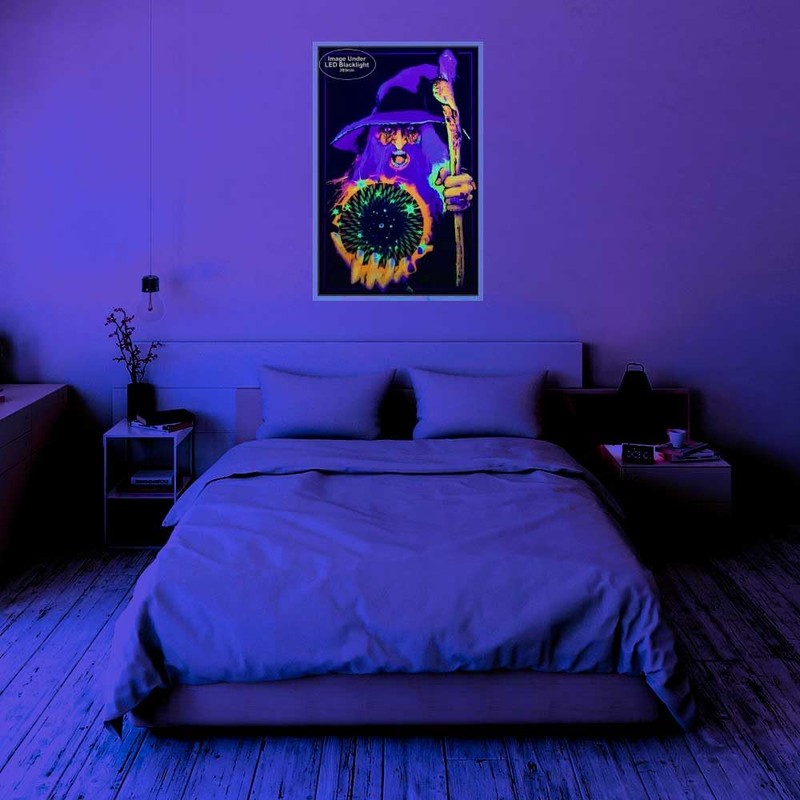 Scorpio Posters Mystic Wizard - Flocked Blacklight Poster - 23"