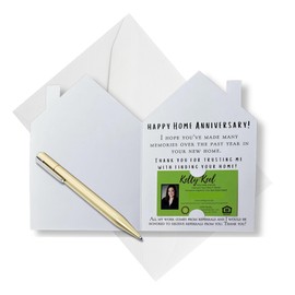 Lashicorn Happy Home Anniversary Realtor Marketing It’s Been A Whole Year Cards with Envelope 7.5x5.5” Referral Card Neighbor Post Bulk Congratulations on Selling Your Home Agent