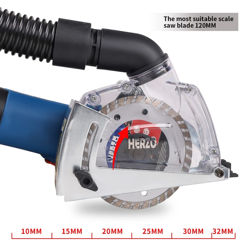 HERZO Dust Extraction Cutting Guard for 115/125mm Angle Grinder