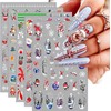 Christmas Nail Art Stickers Decals Cute 3D Self-Adhesive Snowflake Xmas