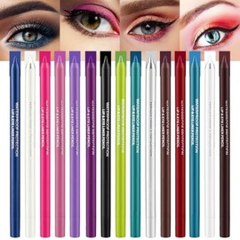 Delineador de Ojos de Colores 15PCS, Lapiz Delineador para Ojos | Acabado Mate, Resistente al Agua de Larga Duración, para Fiestas, Actuaciones en Dir